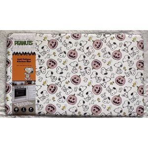 Peanuts Snoopy Woodstock Kitchen Mat Anti Fatigue 18x30” Halloween Pink Pumpkins